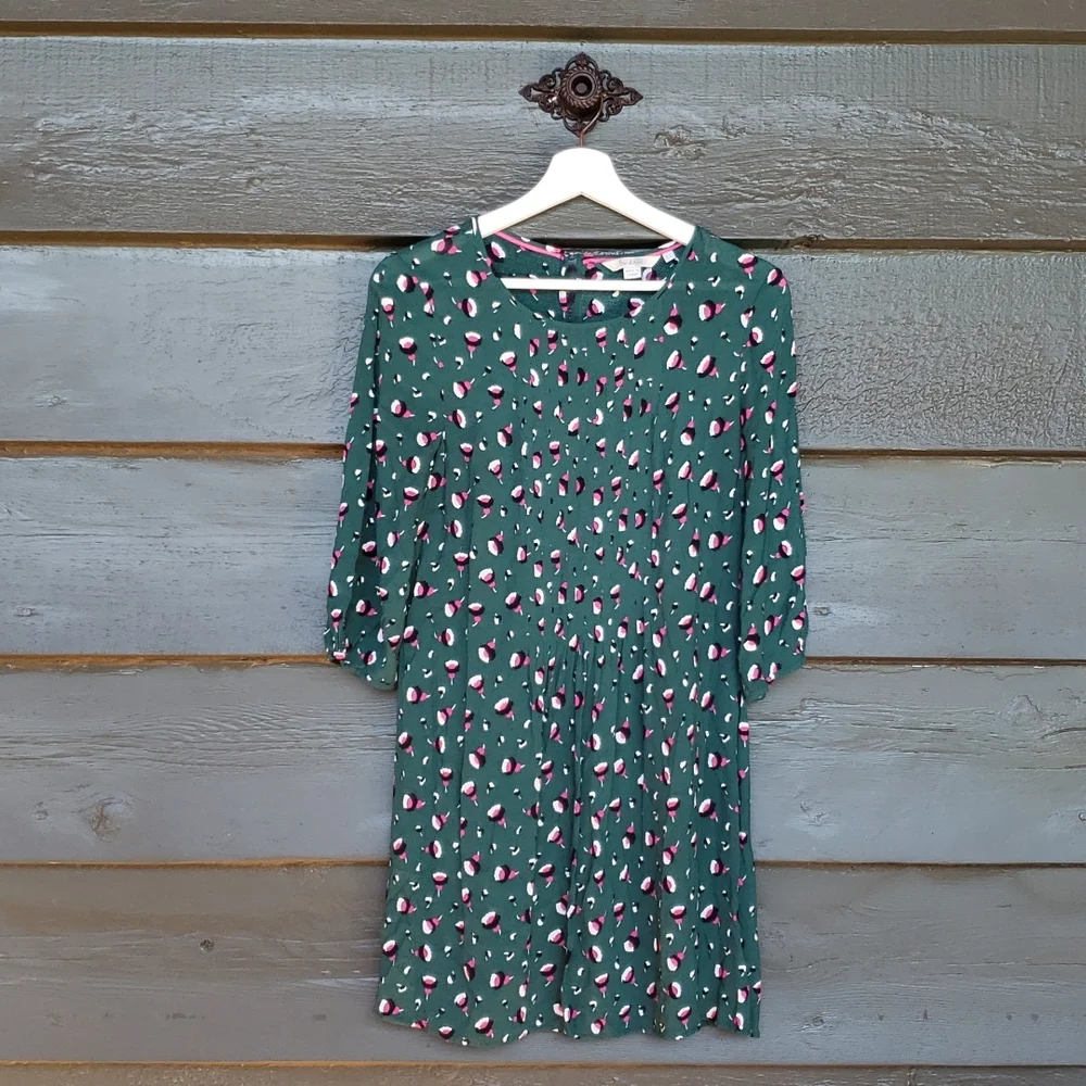 BODEN Aurelia Tunic Green Heathland Bud sz 8L Women's - Picture 3 of 10